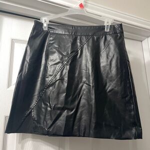 Black Faux Leather Skirt